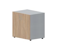 Шкаф 80х60х80 см для документов/оргтехники (2 двери, 1 полка, ручки - алюминий) — фото 1