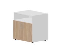 Шкаф 80х60х80 см для документов/оргтехники (2 двери+ниша, ручки - алюминий) — фото 1