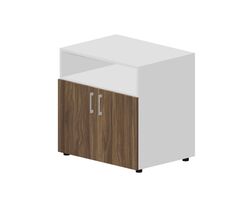 Шкаф 80х60х80 см для документов/оргтехники (2 двери+ниша, ручки - алюминий) — фото 1