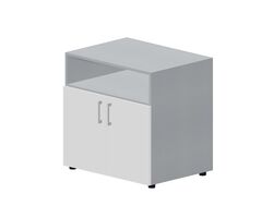 Шкаф 80х60х80 см для документов/оргтехники (2 двери+ниша, ручки - алюминий) — фото 1