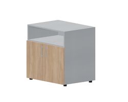Шкаф 80х60х80 см для документов/оргтехники (2 двери+ниша, ручки - алюминий) — фото 1