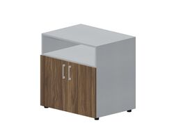 Шкаф 80х60х80 см для документов/оргтехники (2 двери+ниша, ручки - алюминий) — фото 1