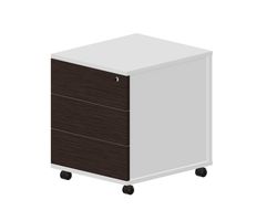 Тумба мобильная (3 ящика, усиленные колёсные опоры, без ручек) 46х53х57 см — фото 1