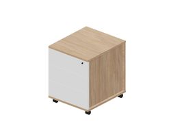 Тумба мобильная (3 ящика, усиленные колёсные опоры, без ручек) 46х53х57 см — фото 1