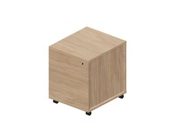 Тумба мобильная (3 ящика, усиленные колёсные опоры, без ручек) 46х53х57 см — фото 1