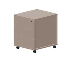 Тумба мобильная (3 ящика, усиленные колёсные опоры, без ручек) 46х53х57 см — фото 1